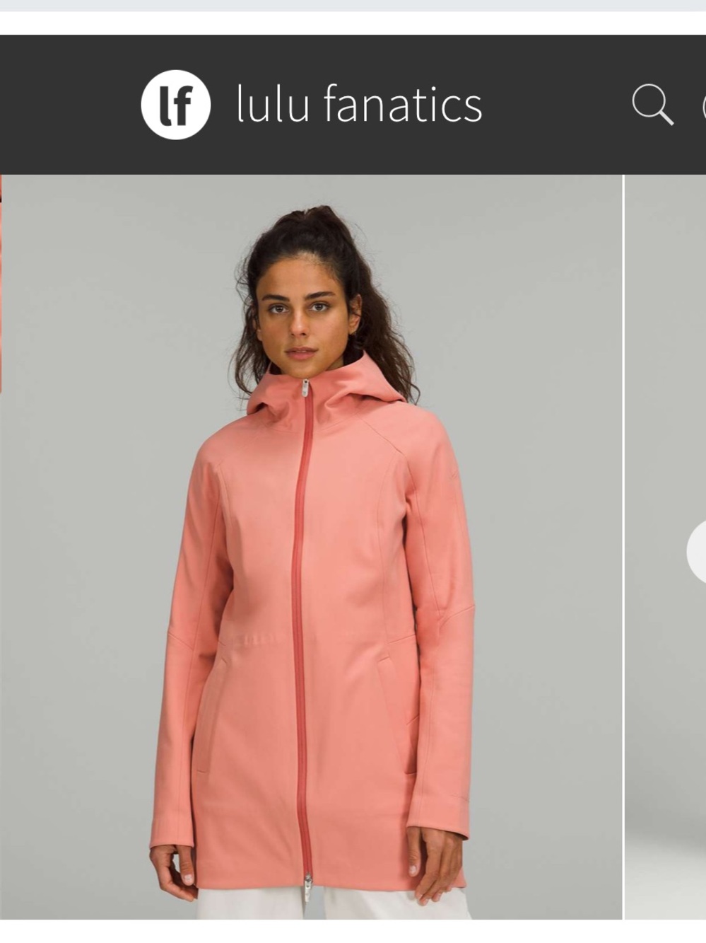 Lululemon RepelShell Full Zip Rain Jacket sz 10 Pink Savannah Extra Long Fleece
